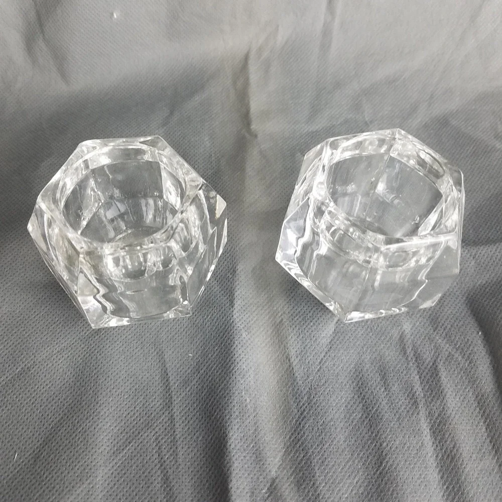 Julian Votive Holder Pair 24% Lead Crystal Tuscany Collection Made in Yugoslavia
